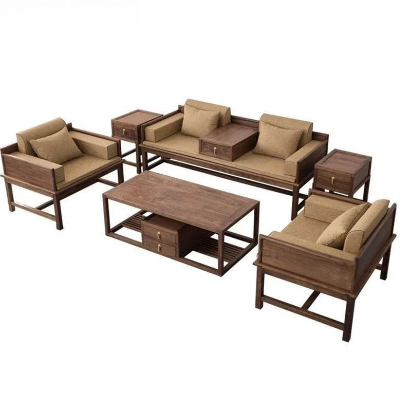 New Chinese-style all-solid wood double sofa, old elm Zen black walnut, minimalist
New Chinese-style all-solid wood double sofa, old elm Zen black walnut, minimalist