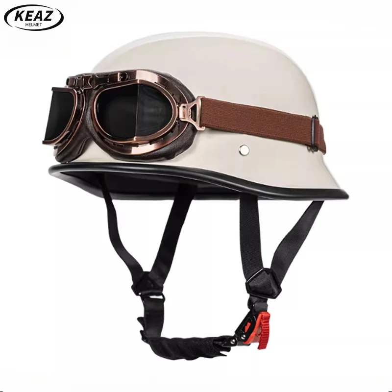 German Style Classic Half Face Motorcycle Helmet with Reinforced Chin Strap and Comfortable Lining for Man Woman Secure Riding
German Style Classic Half Face Motorcycle Helmet with Reinforced Chin Strap and Comfortable Lining for Man Woman Secure Riding