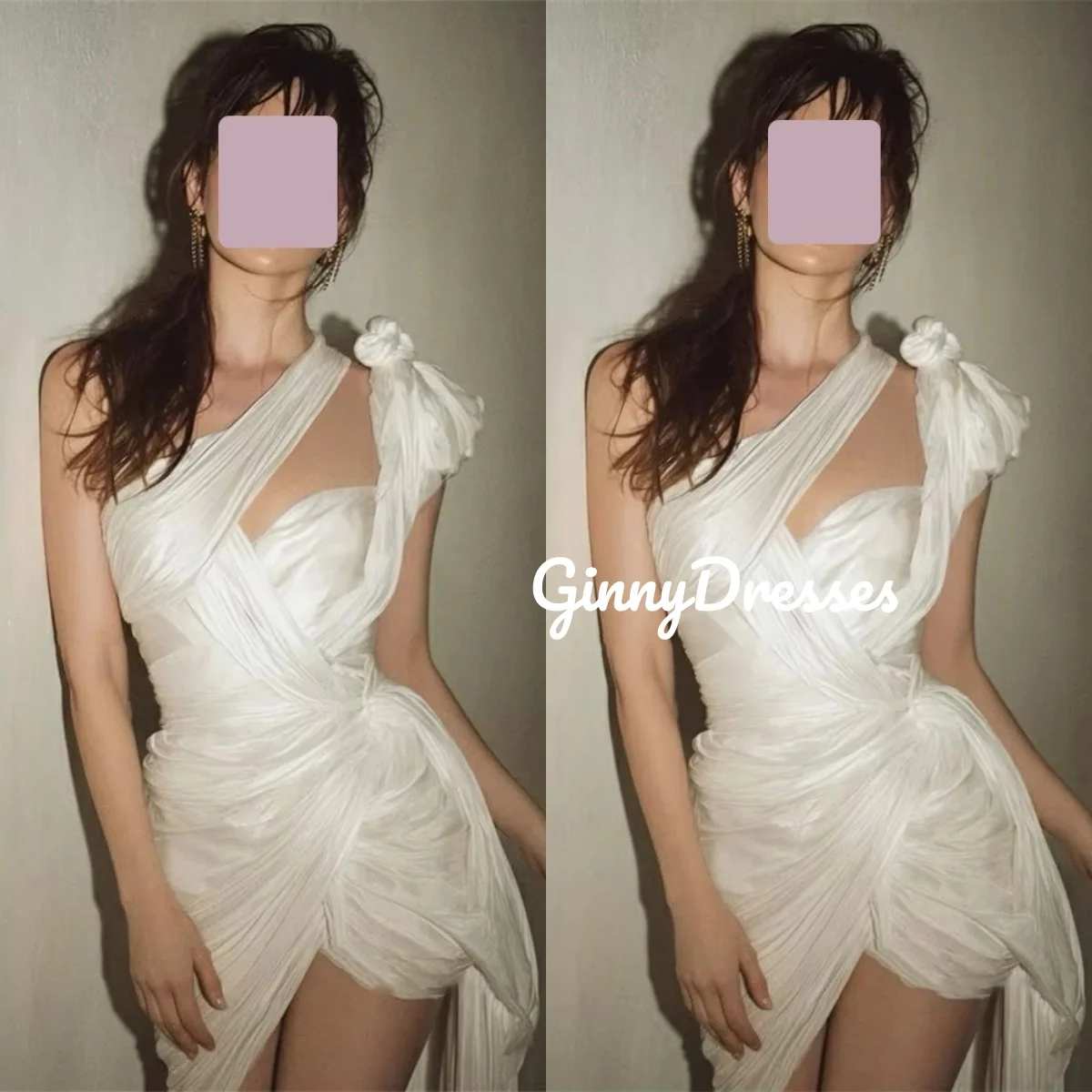 Wedding Party Dress Customize One-Shoulder A-Line Evening Dress Zipper Up Beige Mini Ruffle Formal Occasion Dresses
Wedding Party Dress Customize One-Shoulder A-Line Evening Dress Zipper Up Beige Mini Ruffle Formal Occasion Dresses