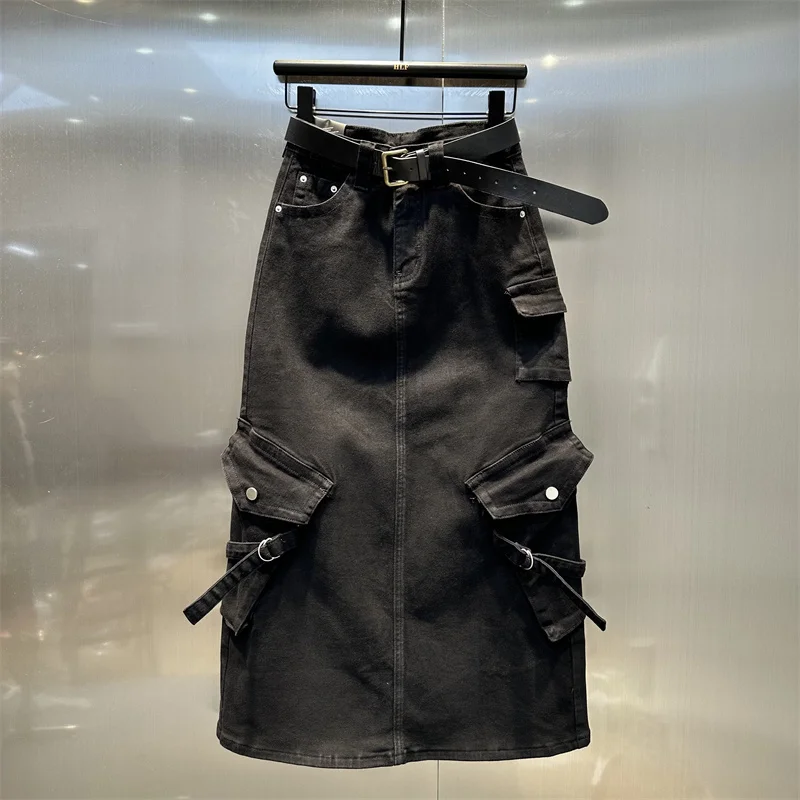 Personalized pocket design denim mid length skirt women spring new style fashionable and versatile skirt trend
Personalized pocket design denim mid length skirt women spring new style fashionable and versatile skirt trend