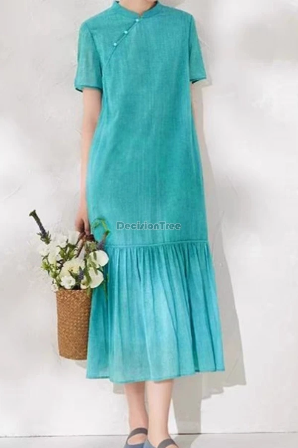 2026 new chinese style retro cotton stand collar short sleeve long cheongsam dress women daily elegant loose style qipao dress
2026 new chinese style retro cotton stand collar short sleeve long cheongsam dress women daily elegant loose style qipao dress