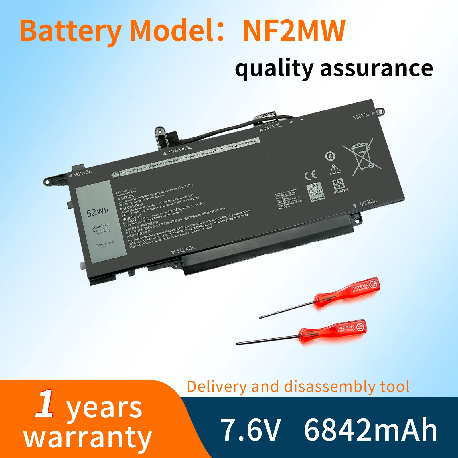 NF2MW Laptop Battery For Dell Latitude 7400 2-in-1 9410 2-in-1 Serie 02K0CK 0C76H7 0CHWV6 11P1P
NF2MW Laptop Battery For Dell Latitude 7400 2-in-1 9410 2-in-1 Serie 02K0CK 0C76H7 0CHWV6 11P1P