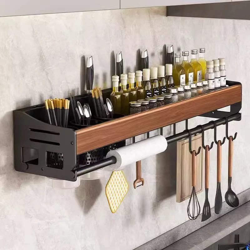 Kitchen rack Multifunctional non-punching wall-mounted household seasoning chopsticks knife holder Storage rack
Kitchen rack Multifunctional non-punching wall-mounted household seasoning chopsticks knife holder Storage rack