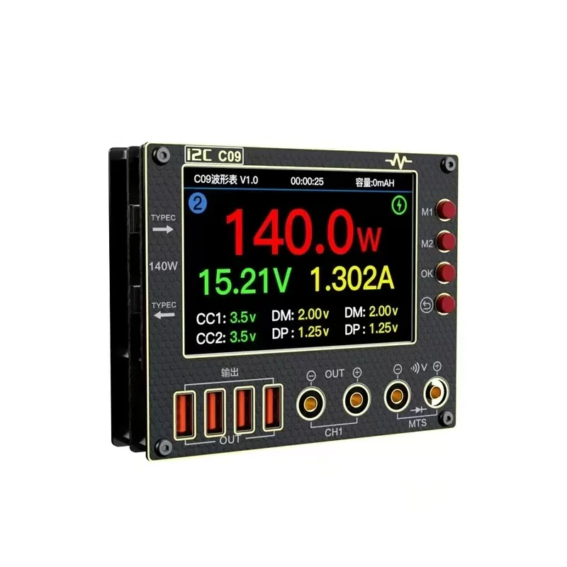 I2C C09 Waveform Ammeter 0-40V Input Dual Channel Voltage Current Tester 4 Inch HD Display Fast Diode Scaning Measurement Tester
I2C C09 Waveform Ammeter 0-40V Input Dual Channel Voltage Current Tester 4 Inch HD Display Fast Diode Scaning Measurement Tester