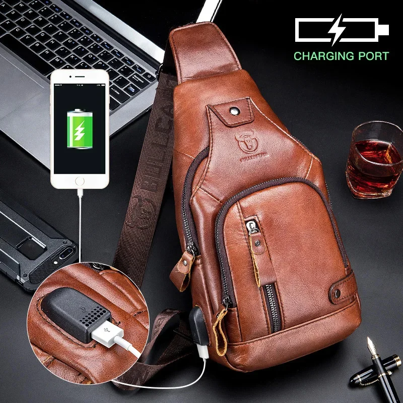 Luxury Genuine Leather Chest Leisure Fashion Crossbody 100% Cowhide Men's Shoulder USB Rechargeable Travel Bag
Luxury Genuine Leather Chest Leisure Fashion Crossbody 100% Cowhide Men's Shoulder USB Rechargeable Travel Bag