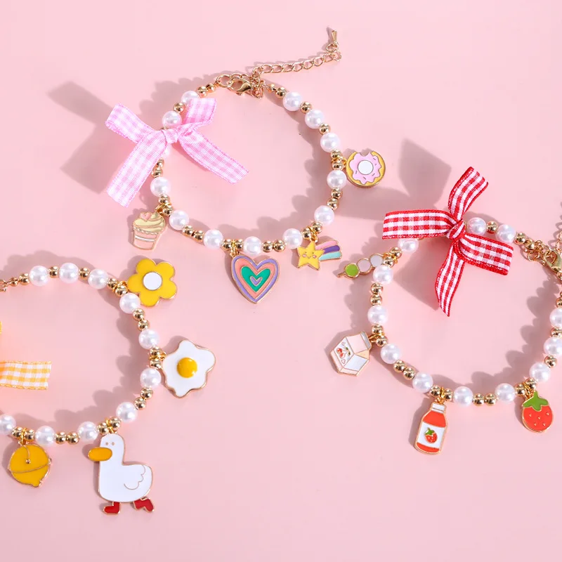 Pet Pearl Bow Duck Ice Cream Bell, Cute Adjustable Cat, Dog, Rabbit Birthday Collar Necklace
Pet Pearl Bow Duck Ice Cream Bell, Cute Adjustable Cat, Dog, Rabbit Birthday Collar Necklace