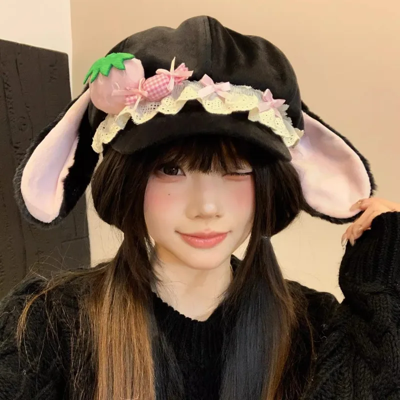 Нишевые оригинальные милые клубничные кроличьи уши, украшения, береты, женские осенне-зимние новые кепки газетчика Y2K, индивидуальная кепка художника
Нишевые оригинальные милые клубничные кроличьи уши, украшения, береты, женские осенне-зимние новые кепки газетчика Y2K, индивидуальная кепка художника