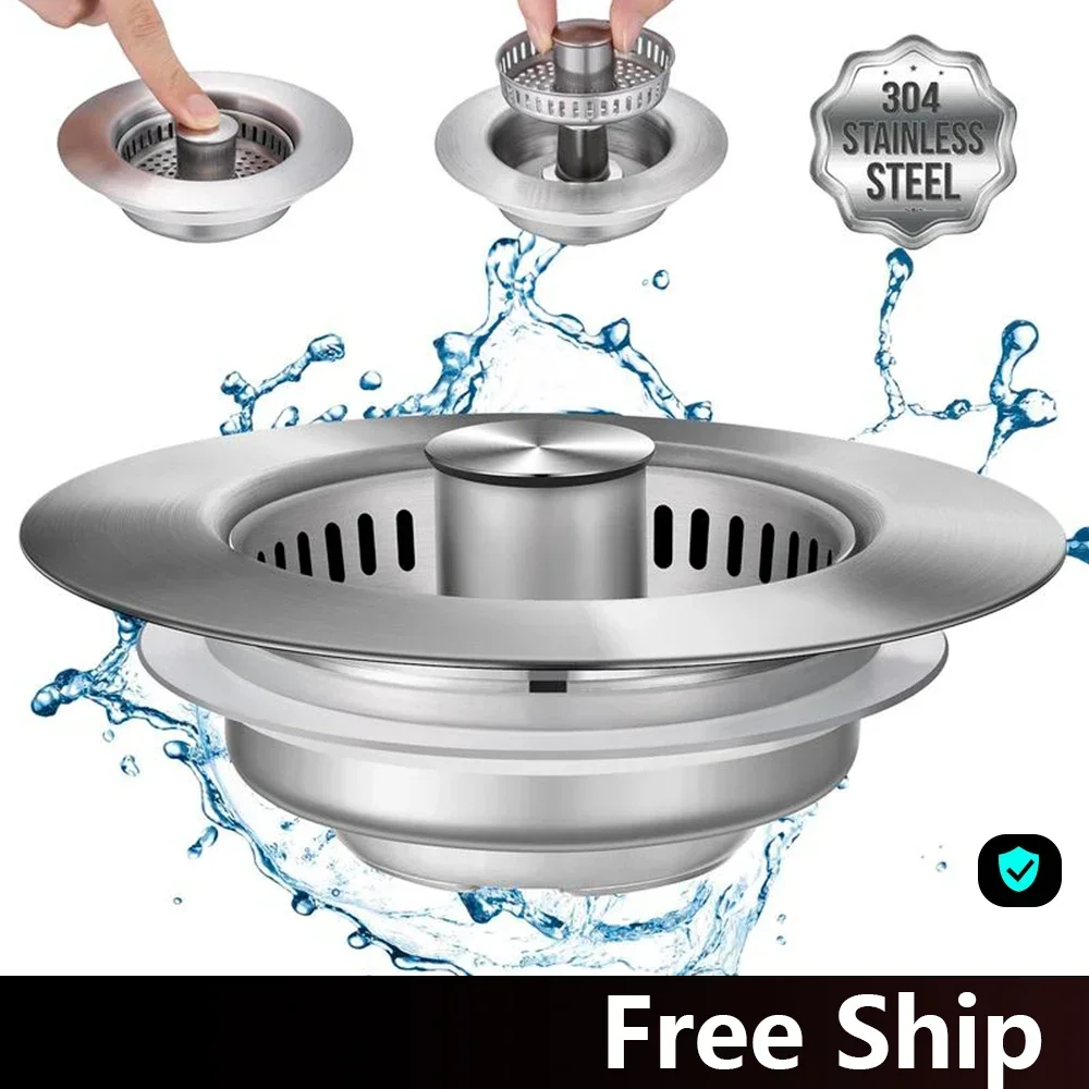 Universal 3-in-1 Kitchen Sink Filter Basket - Stainless Steel Food Catcher, Anti-Rust & Anti-Clog, Fits 3-1/2 Inch US Drains
Universal 3-in-1 Kitchen Sink Filter Basket - Stainless Steel Food Catcher, Anti-Rust & Anti-Clog, Fits 3-1/2 Inch US Drains
