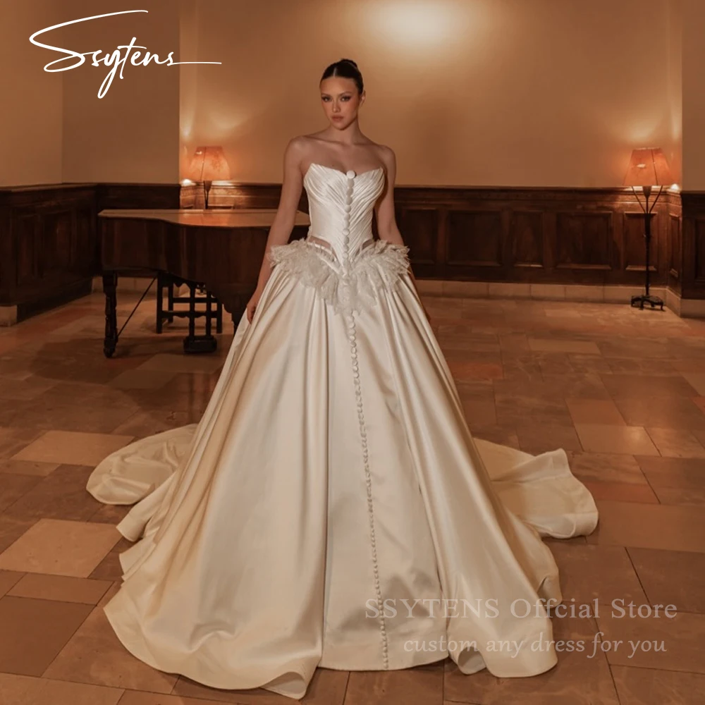SSYTENS Luxurious Lace Bodice Satin A Line Wedding Dresses Customized Bridal Gown 2026 Bride Dress Princess Royal Rode De Morrie
SSYTENS Luxurious Lace Bodice Satin A Line Wedding Dresses Customized Bridal Gown 2026 Bride Dress Princess Royal Rode De Morrie