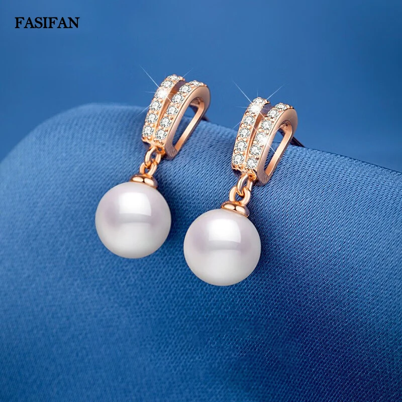 FASIFAN Beads Feminine High-end Earrings Studded with Diamonds Fashion Accessories Valentine's Day Gift
FASIFAN Beads Feminine High-end Earrings Studded with Diamonds Fashion Accessories Valentine's Day Gift