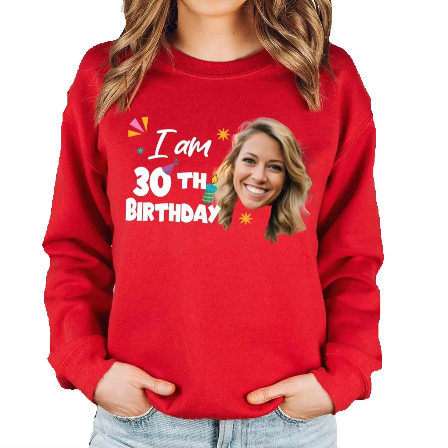 Custom Birthday Age Photo Name Sweatshirt Female Personalized Birthday Party Funny Face Sweater Party Cheering Unique Gifts
Custom Birthday Age Photo Name Sweatshirt Female Personalized Birthday Party Funny Face Sweater Party Cheering Unique Gifts