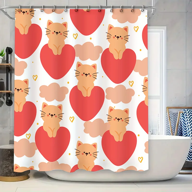 Valentine's Day Bathroom Decor: Adorable Red Heart Print Shower Curtain with Cute Cats for Home Decoration in Bathrooms Size 72x
Valentine's Day Bathroom Decor: Adorable Red Heart Print Shower Curtain with Cute Cats for Home Decoration in Bathrooms Size 72x