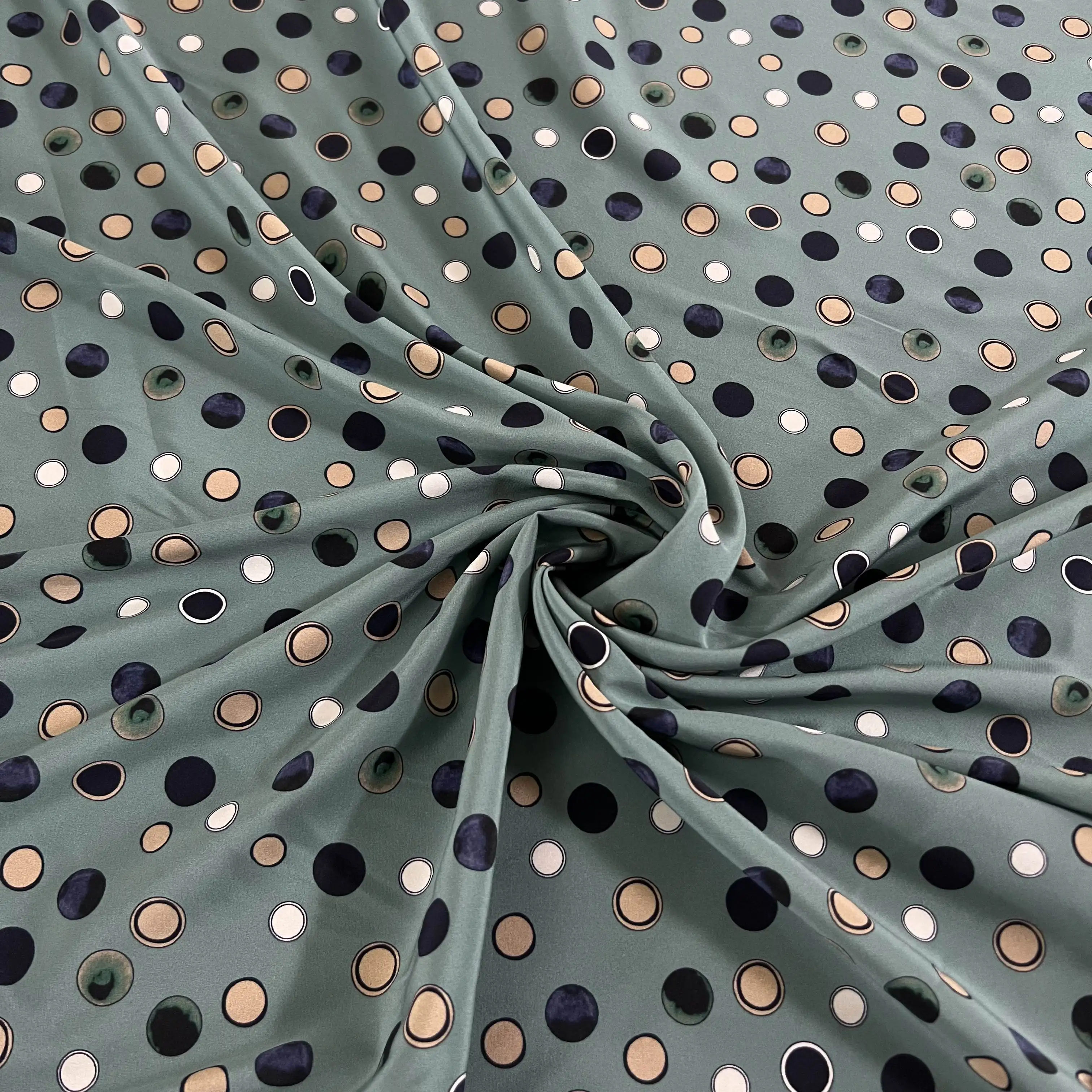 1 meter 95% Mulberry Silk 5% Spandex 19 momme Crepe Silk Fabric Green with Colorful Dots Print 140cm 55" wide by the yard XX358
1 meter 95% Mulberry Silk 5% Spandex 19 momme Crepe Silk Fabric Green with Colorful Dots Print 140cm 55" wide by the yard XX358