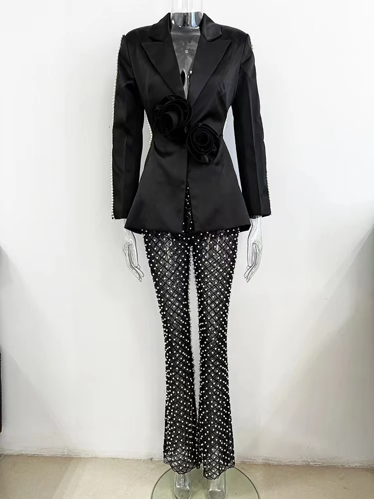 Elegant High Quality Suits Set 2024 For Women Diamonds Hollow Fashion Party Club Summer
Elegant High Quality Suits Set 2024 For Women Diamonds Hollow Fashion Party Club Summer