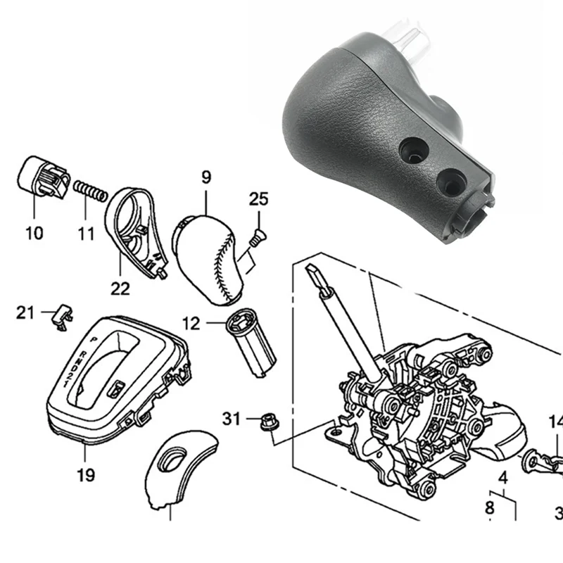 A04E-1Set Transmission Gear Shift Lever Knob Shifter Head Replacement Parts Fit For Honda CRV CR-V 2007-2011
A04E-1Set Transmission Gear Shift Lever Knob Shifter Head Replacement Parts Fit For Honda CRV CR-V 2007-2011