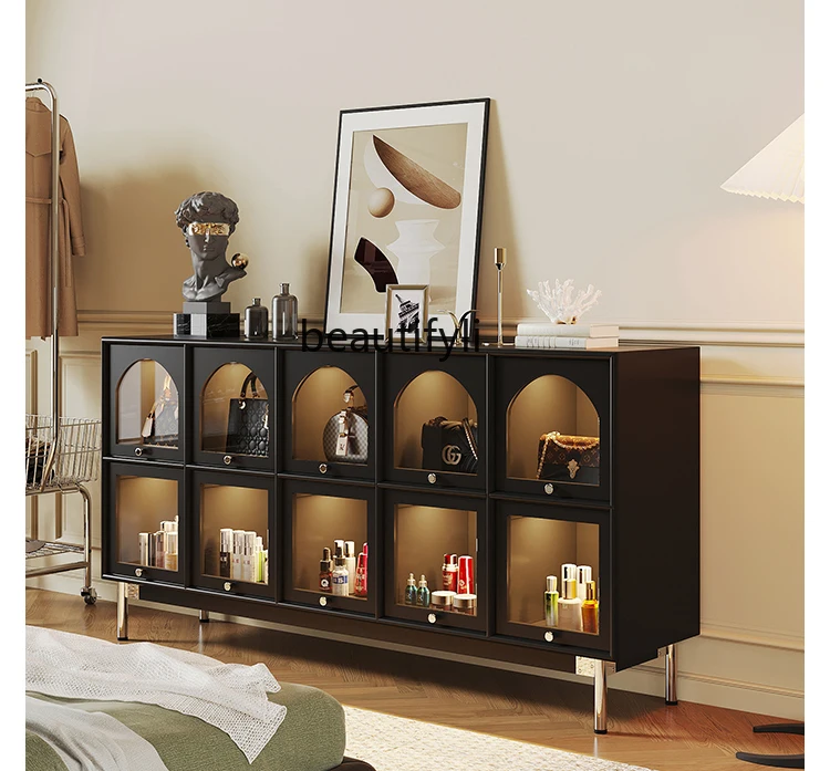 Solid Wood Vintage Display Cabinet 16 Grid Storage Bookcase Light Luxury Luminous Storage Side Cabinet
Solid Wood Vintage Display Cabinet 16 Grid Storage Bookcase Light Luxury Luminous Storage Side Cabinet