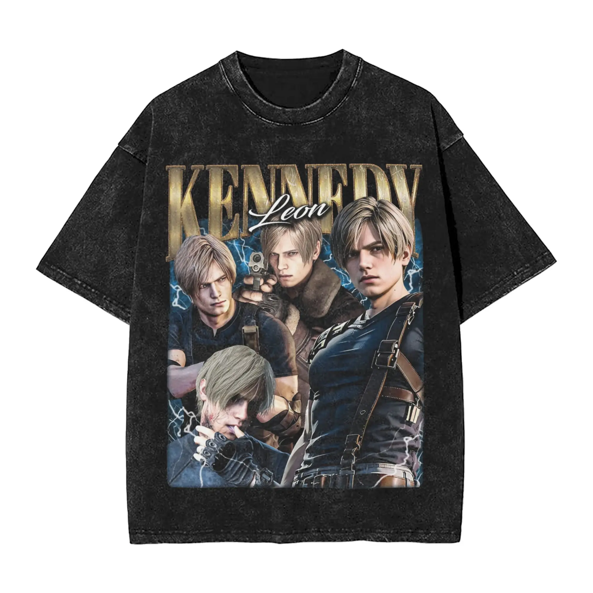 Leon S. Kennedy Residents Evils Washed T Shirt Streetwear Hip Hop Vintage T-Shirt Tees for Men Women Short Sleeve Harajuku
Leon S. Kennedy Residents Evils Washed T Shirt Streetwear Hip Hop Vintage T-Shirt Tees for Men Women Short Sleeve Harajuku
