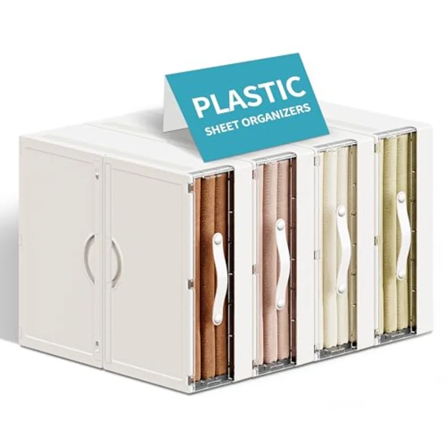 Plastic Bed Sheet Organizers and Storage 4 Pack Sheet Set Storage Organizer Foldable Linen Closet Organizer with Window Lockabl
Plastic Bed Sheet Organizers and Storage 4 Pack Sheet Set Storage Organizer Foldable Linen Closet Organizer with Window Lockabl