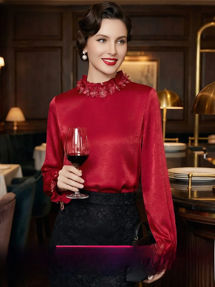 Feminine Floral Long Sleeve Shirt Stand Collar Drapey Career Top Lightweight Luxury Simple Elegance Women's Premium Spring Bl...
Feminine Floral Long Sleeve Shirt Stand Collar Drapey Career Top Lightweight Luxury Simple Elegance Women's Premium Spring Bl...