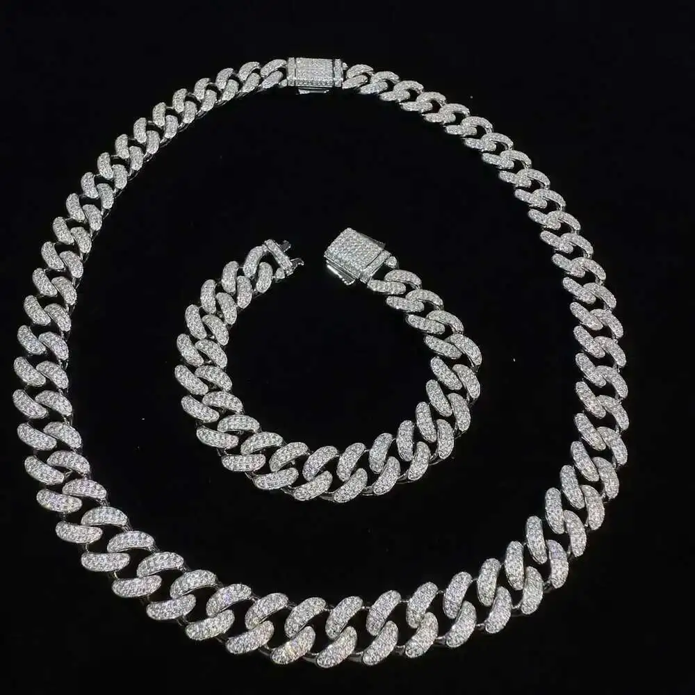 12mm 18k Gold 925 Silver Cuban Chain Hip Hop Jewelry Customized Vvs Round Moissanite Necklace with
12mm 18k Gold 925 Silver Cuban Chain Hip Hop Jewelry Customized Vvs Round Moissanite Necklace with
