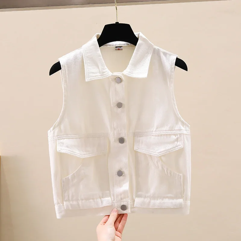 Spring Fashion Beige Denim Vest Women Casual Slim Short Cowboy Waistcoat Korean Big Pocket Sleeveless Jeans Jacket Coat Female
Spring Fashion Beige Denim Vest Women Casual Slim Short Cowboy Waistcoat Korean Big Pocket Sleeveless Jeans Jacket Coat Female