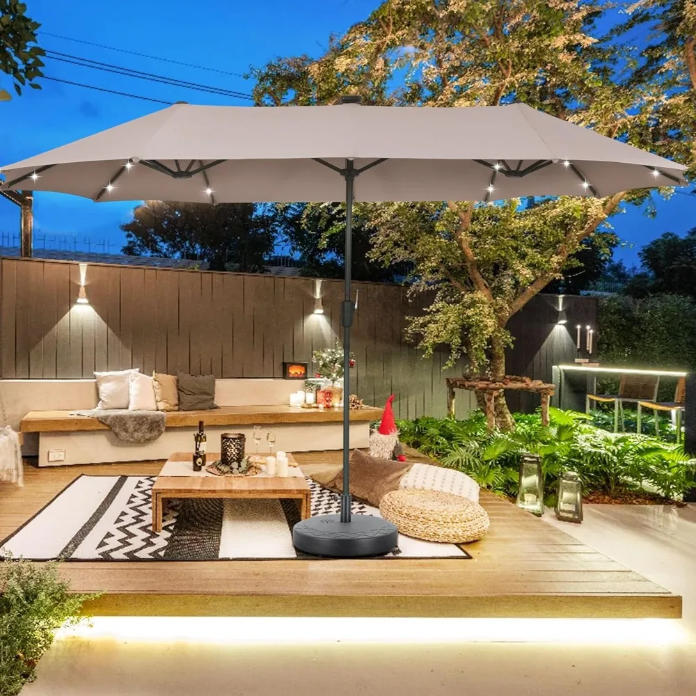 13 FT Rectangular Patio Umbrella and Matching Base with 36 Solar Powered LED Lights Ultimate Sun Protection
13 FT Rectangular Patio Umbrella and Matching Base with 36 Solar Powered LED Lights Ultimate Sun Protection
