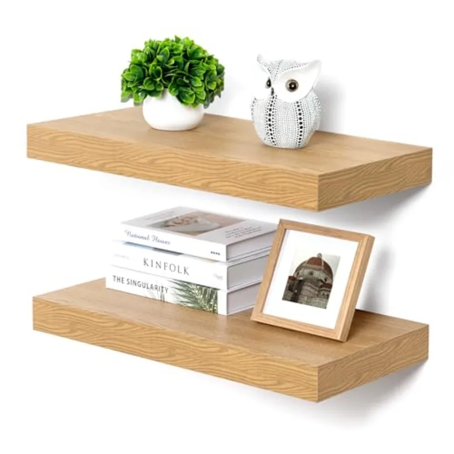 Deep Floating Shelves for Living Room Bathroom Laundry Room Kitchen Oak Wood Natural Rustic Color 24 Inch Wide x 12 Inch Deep S
Deep Floating Shelves for Living Room Bathroom Laundry Room Kitchen Oak Wood Natural Rustic Color 24 Inch Wide x 12 Inch Deep S