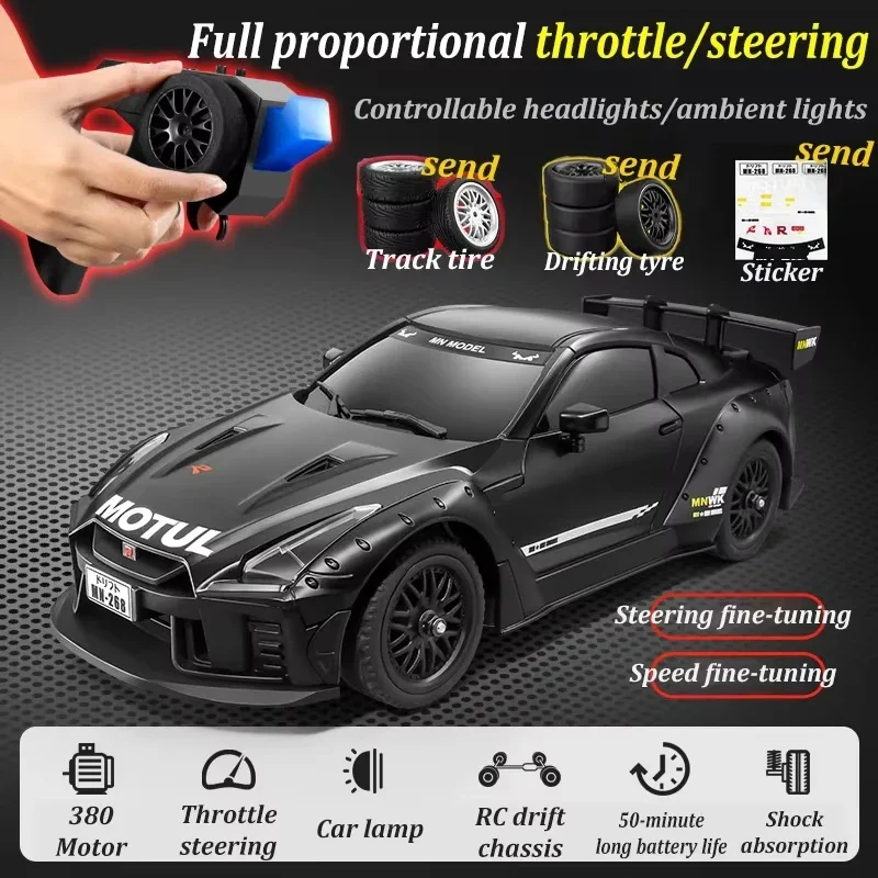 Модель MN MN268 4WD 1/16 GTR, высокоскоростной дрифт, автомобиль с дистанционным управлением, игрушечный полноразмерный профессиональный гоночный автомобиль, дрифт-автомобиль, подарки для детей
Модель MN MN268 4WD 1/16 GTR, высокоскоростной дрифт, автомобиль с дистанционным управлением, игрушечный полноразмерный профессиональный гоночный автомобиль, дрифт-автомобиль, подарки для детей