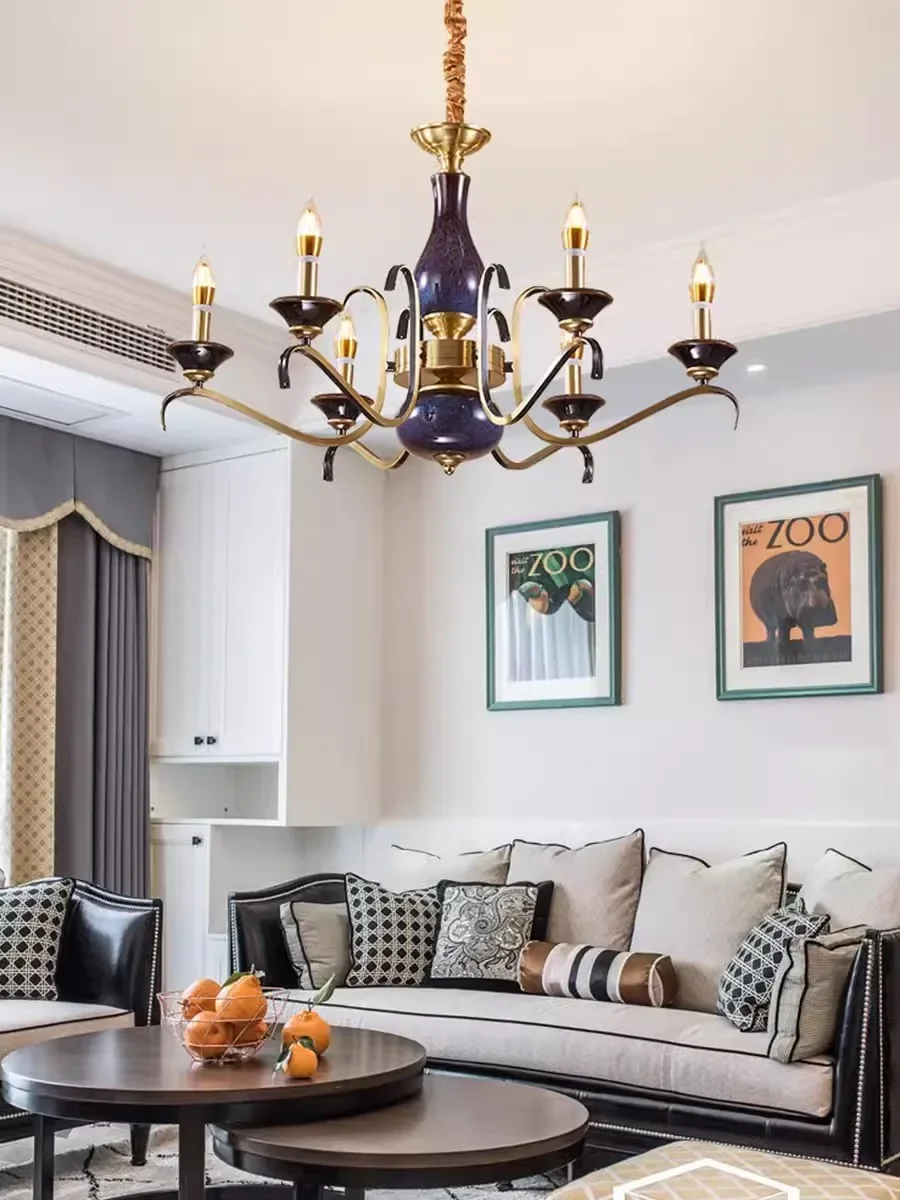 American style living room pendant light, luxurious all copper dining room bedroom light, European retro crystal pendant light
American style living room pendant light, luxurious all copper dining room bedroom light, European retro crystal pendant light