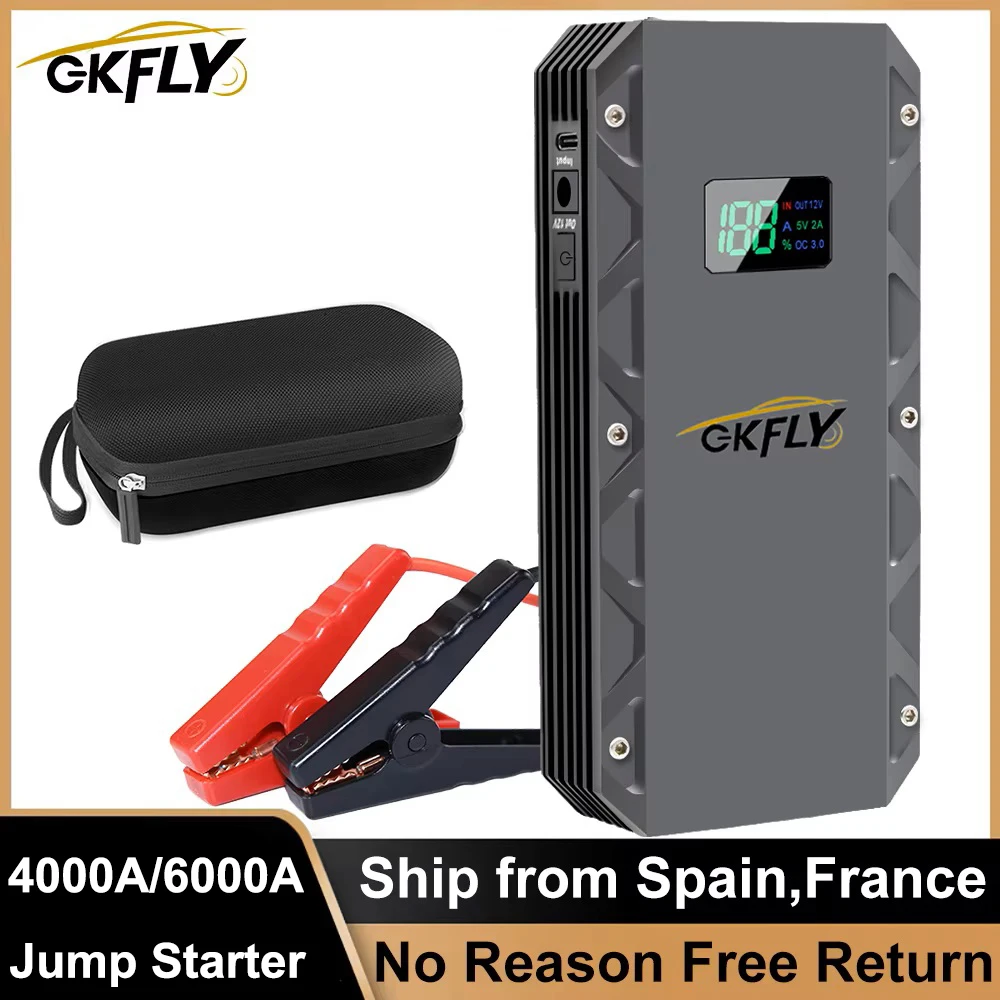 GKFLY 12V Car Jump Starter 18000mAh 3000A Starting Device Power Bank Car Battery Booster Charger For Petrol Diesel Car Starter
GKFLY 12V Car Jump Starter 18000mAh 3000A Starting Device Power Bank Car Battery Booster Charger For Petrol Diesel Car Starter