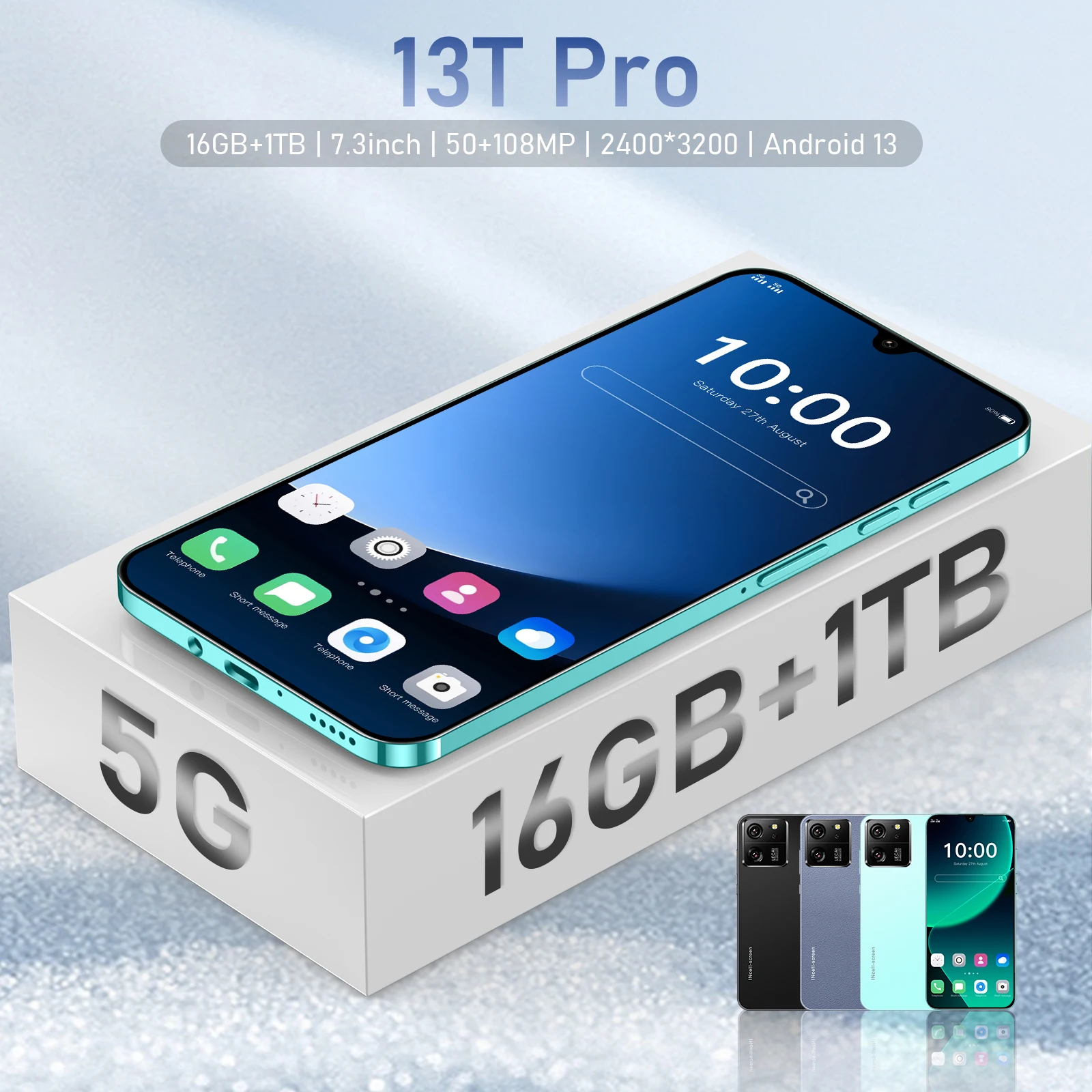 Global Version 13T Pro Smartphone 5G 7.3 Inch Snapdragon 8 gen2 50MP+108MP Camera 6800Mah Battery Android Phone Unlocked Celular
Global Version 13T Pro Smartphone 5G 7.3 Inch Snapdragon 8 gen2 50MP+108MP Camera 6800Mah Battery Android Phone Unlocked Celular