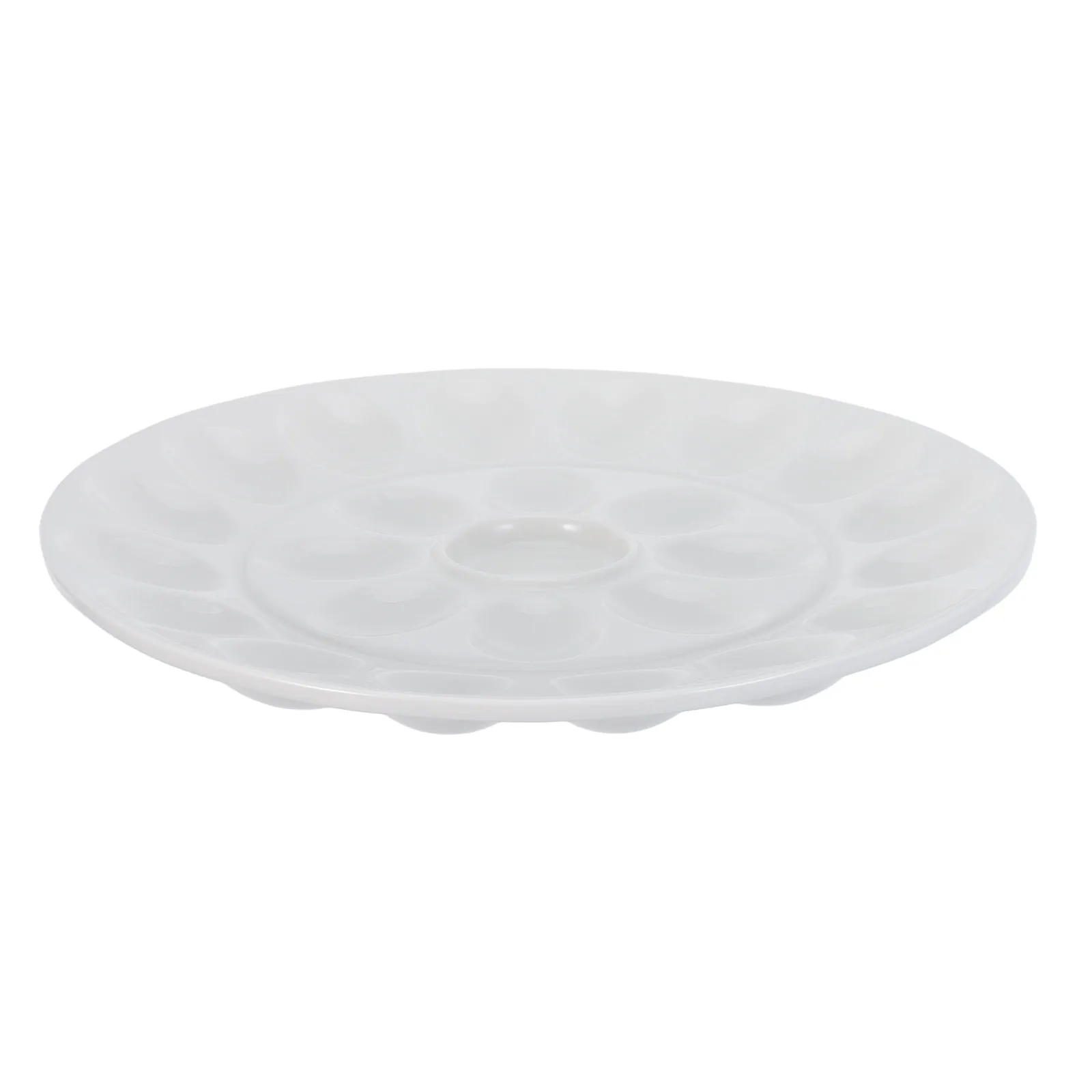 24-Slot Ceramic Deviled Egg Platter Round 13Inch Serving Tray for Easter Parties Gatherings Fridge Microwave Safe Appetizer
24-Slot Ceramic Deviled Egg Platter Round 13Inch Serving Tray for Easter Parties Gatherings Fridge Microwave Safe Appetizer