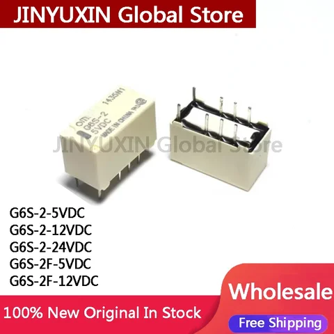 5Pcs G6S-2-5VDC G6S-2-12VDC G6S-2-24VDC G6S-2F-5VDC G6S-2F-12VDC G6S-2 5V 12V 24V DIP Relay In Stock Wholesale