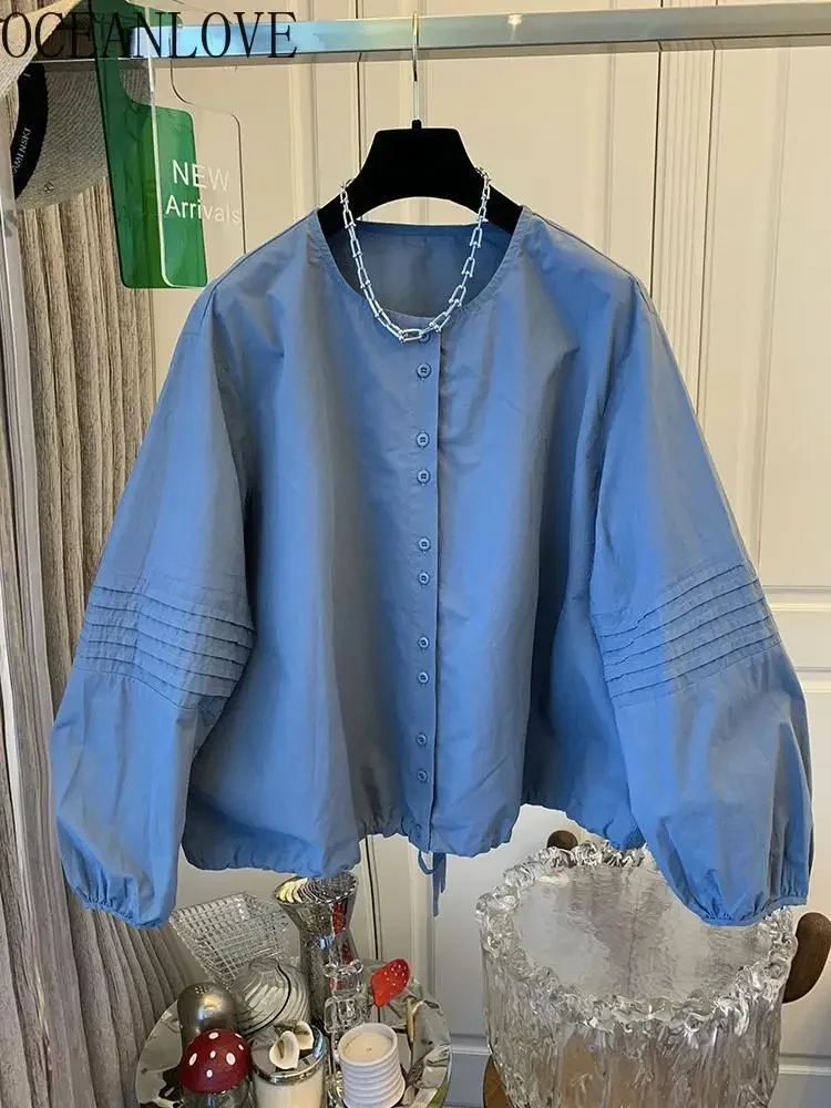 OCEANLOVE Lantern Sleeve Women Shirts&blouses Vintage Solid Spring Autumn Blusas Feminina Korean Fashion Loose Camisas
OCEANLOVE Lantern Sleeve Women Shirts&blouses Vintage Solid Spring Autumn Blusas Feminina Korean Fashion Loose Camisas