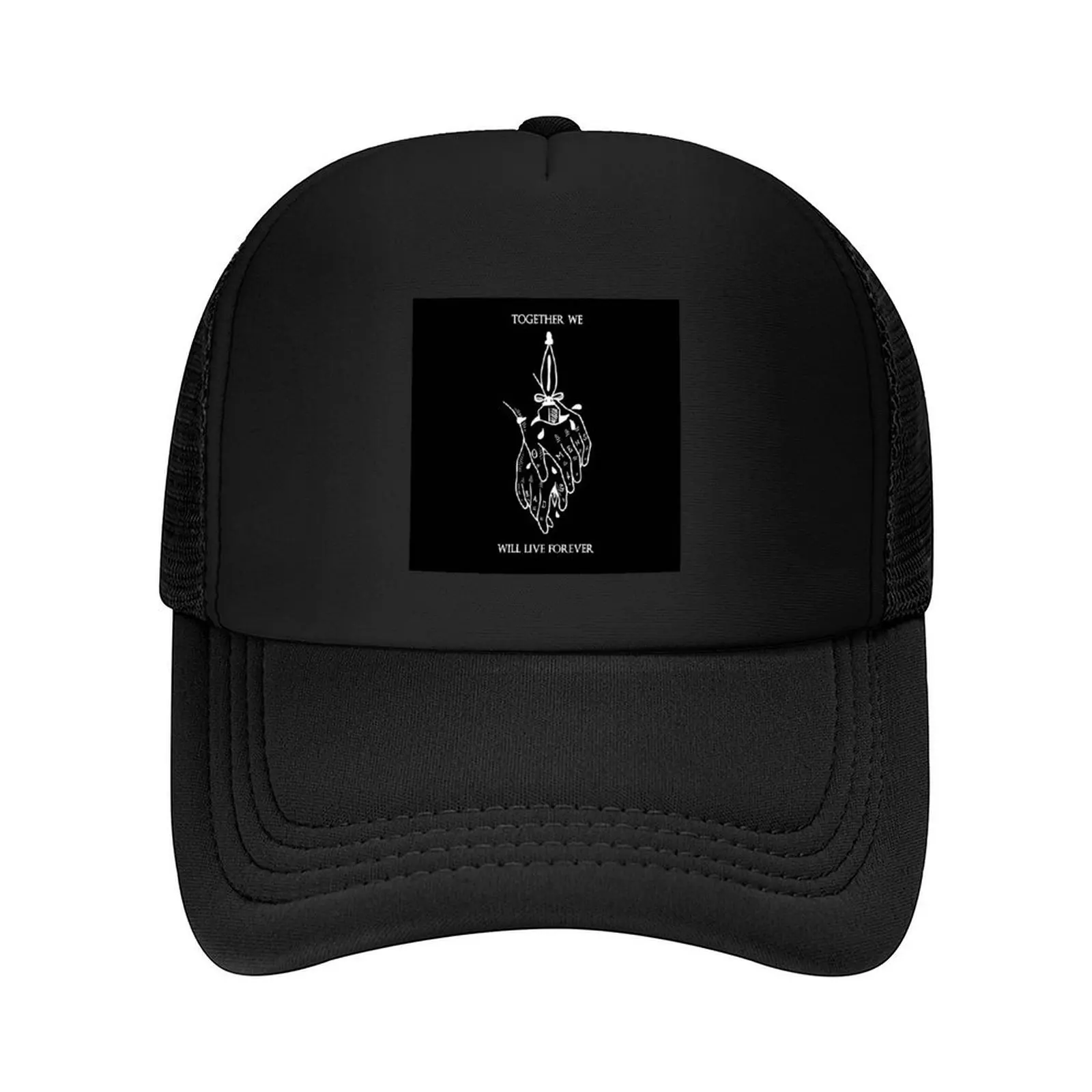 Bad omens - Together we will live forever Baseball Cap Custom Cap Luxury man cap Horse Hat Visor Baseball Men Women's
Bad omens - Together we will live forever Baseball Cap Custom Cap Luxury man cap Horse Hat Visor Baseball Men Women's