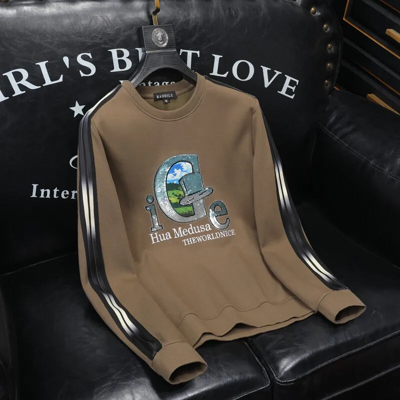 Ele Embroidered Letter round Ne Sweatirt Men's Casual Overhead Cotton Polyester Blend Autumn Winter Faionable Stree...
Ele Embroidered Letter round Ne Sweatirt Men's Casual Overhead Cotton Polyester Blend Autumn Winter Faionable Stree...