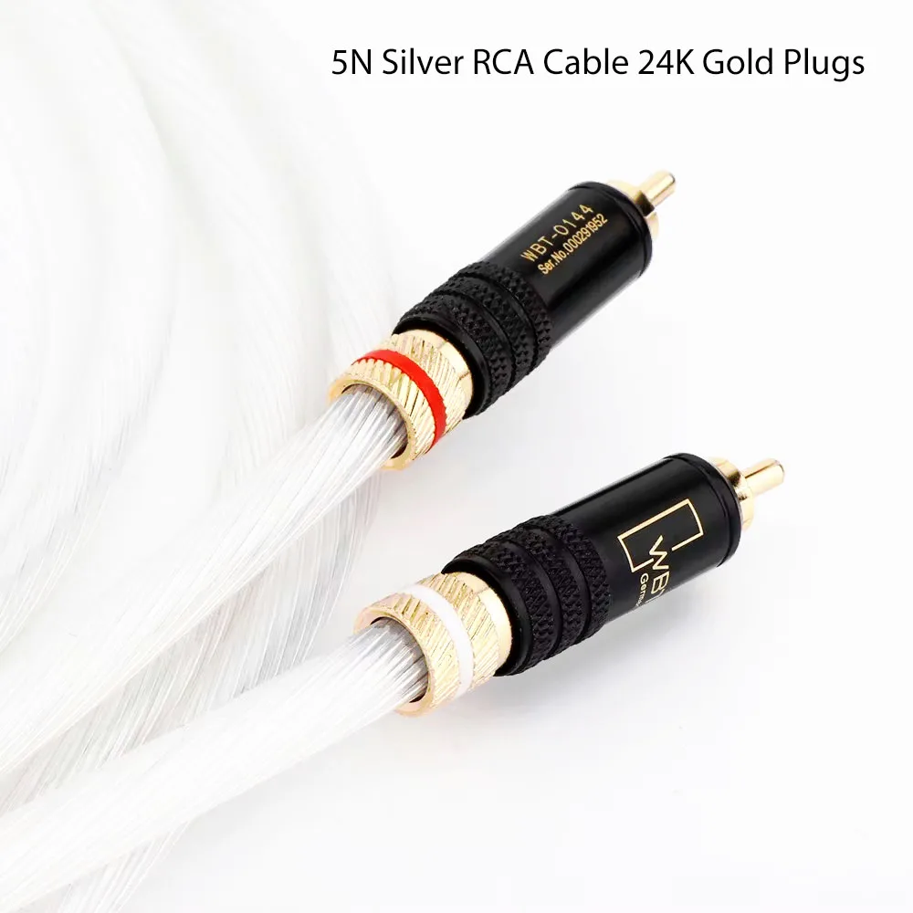 Audiophile 5N Silver-Plated RCA Audio Cable - 11-Core HiFi Interconnect Cable 24K Gold-Plated RCA Plugs,for Home Theater/DVD/TV
Audiophile 5N Silver-Plated RCA Audio Cable - 11-Core HiFi Interconnect Cable 24K Gold-Plated RCA Plugs,for Home Theater/DVD/TV