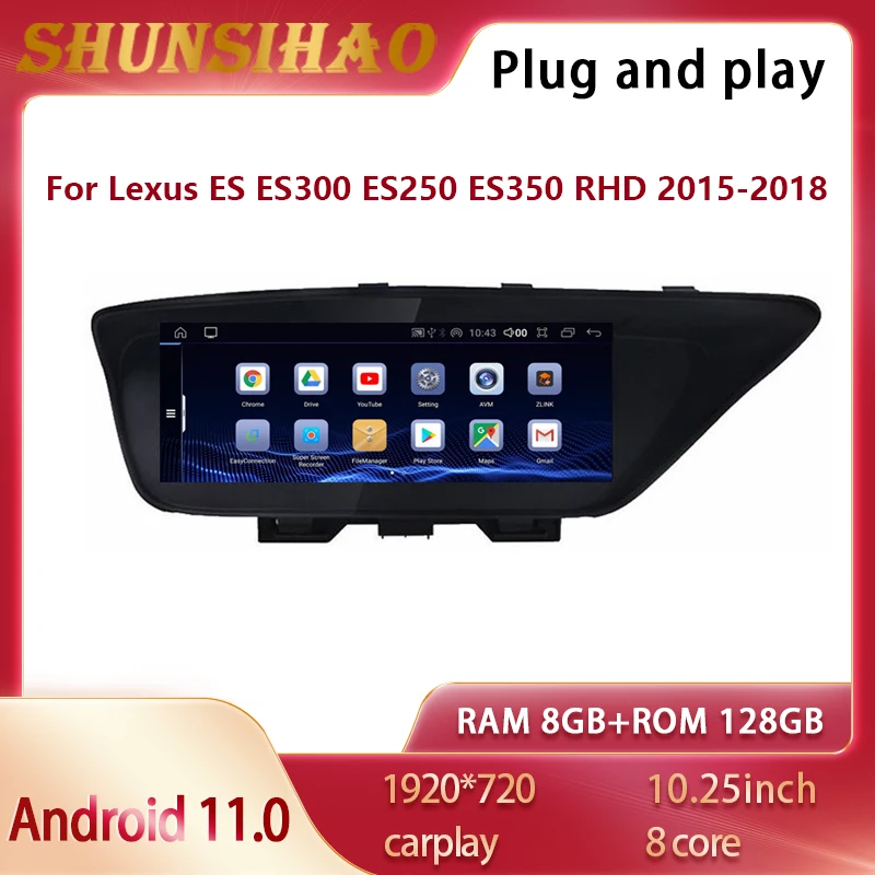 ShunSihao Android 11 GPS навигация Авторадио для RHD Lexus ES ES300 ES250 ES350 2013-2018 мультимедийный автомобильный радиоприемник carplay
ShunSihao Android 11 GPS навигация Авторадио для RHD Lexus ES ES300 ES250 ES350 2013-2018 мультимедийный автомобильный радиоприемник carplay