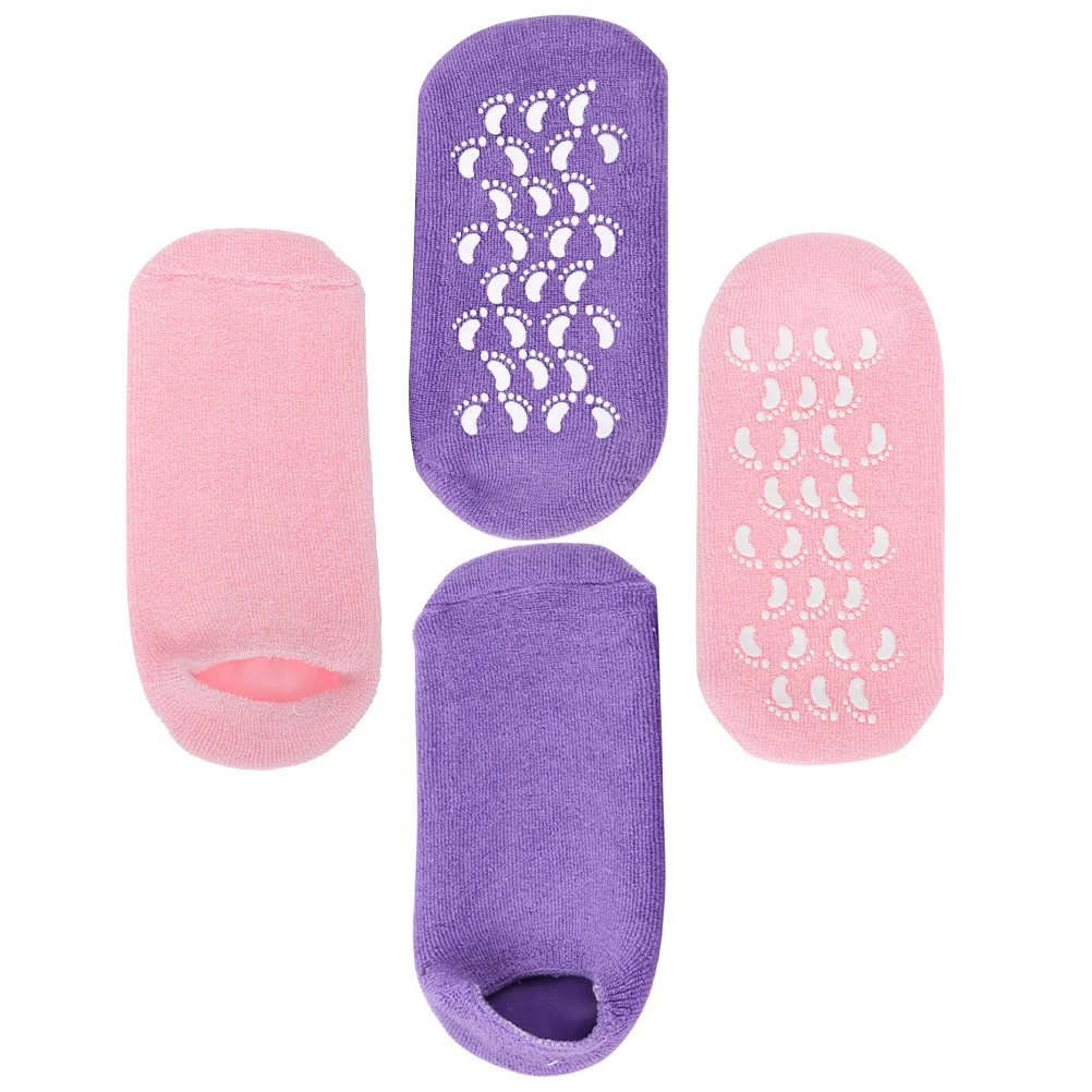 2pcs 2 Pairs Pink Purple Gel Anti-crack Heel Socks Moisturizing Feet Spa Women Foot Breathing Design Elastic Fabric
2pcs 2 Pairs Pink Purple Gel Anti-crack Heel Socks Moisturizing Feet Spa Women Foot Breathing Design Elastic Fabric
