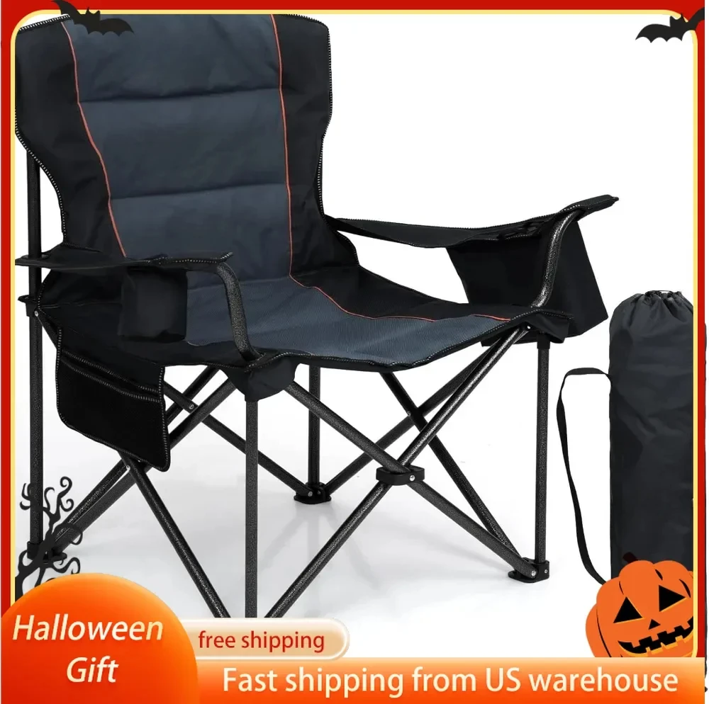Oversized Folding Camping Chair - 400lbs Support with Padded Cushion Cooler Pockets - Heavy Duty Collapsible Chairs for Sports
Oversized Folding Camping Chair - 400lbs Support with Padded Cushion Cooler Pockets - Heavy Duty Collapsible Chairs for Sports