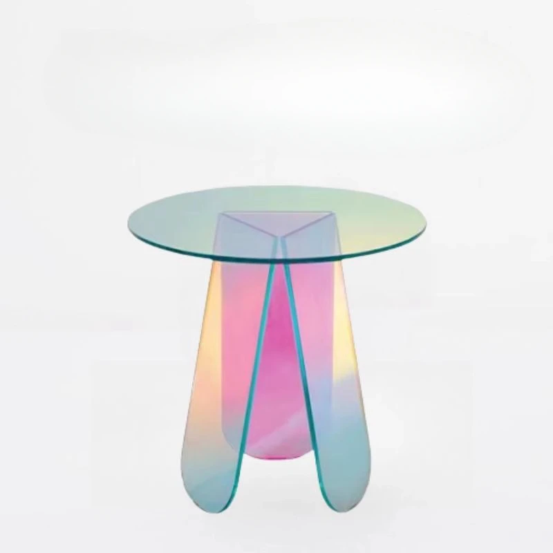 Glass sofa small side table furniture round table living room balcony rainbow coffee table modern
Glass sofa small side table furniture round table living room balcony rainbow coffee table modern