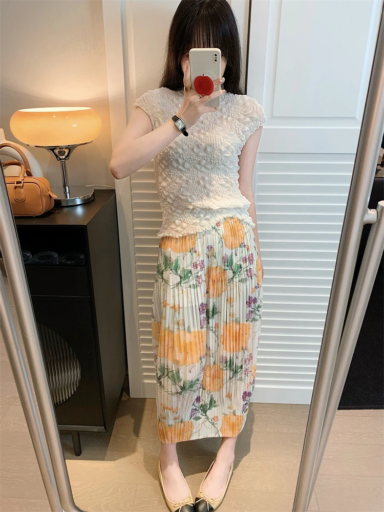 Spring Summer New plus Size Printed Pleated Midi Skirt Women High Waist Slimming Design Sense Wrinkle Skirts
Spring Summer New plus Size Printed Pleated Midi Skirt Women High Waist Slimming Design Sense Wrinkle Skirts