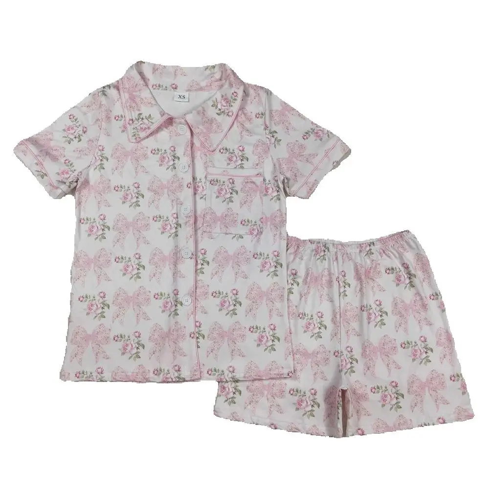 New Arrival Adult Women Pajamas Pink Bows Floral Buttons Tops Shorts Sleepwear Clothes Set Boutique Clothing Nightwear Clothes
New Arrival Adult Women Pajamas Pink Bows Floral Buttons Tops Shorts Sleepwear Clothes Set Boutique Clothing Nightwear Clothes