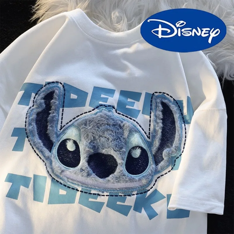 Футболка Disney Stitch с рисунком милого мужчины и женщины, свободная футболка с короткими рукавами и принтом, летние модные дышащие топы с круглым вырезом для пар
Футболка Disney Stitch с рисунком милого мужчины и женщины, свободная футболка с короткими рукавами и принтом, летние модные дышащие топы с круглым вырезом для пар