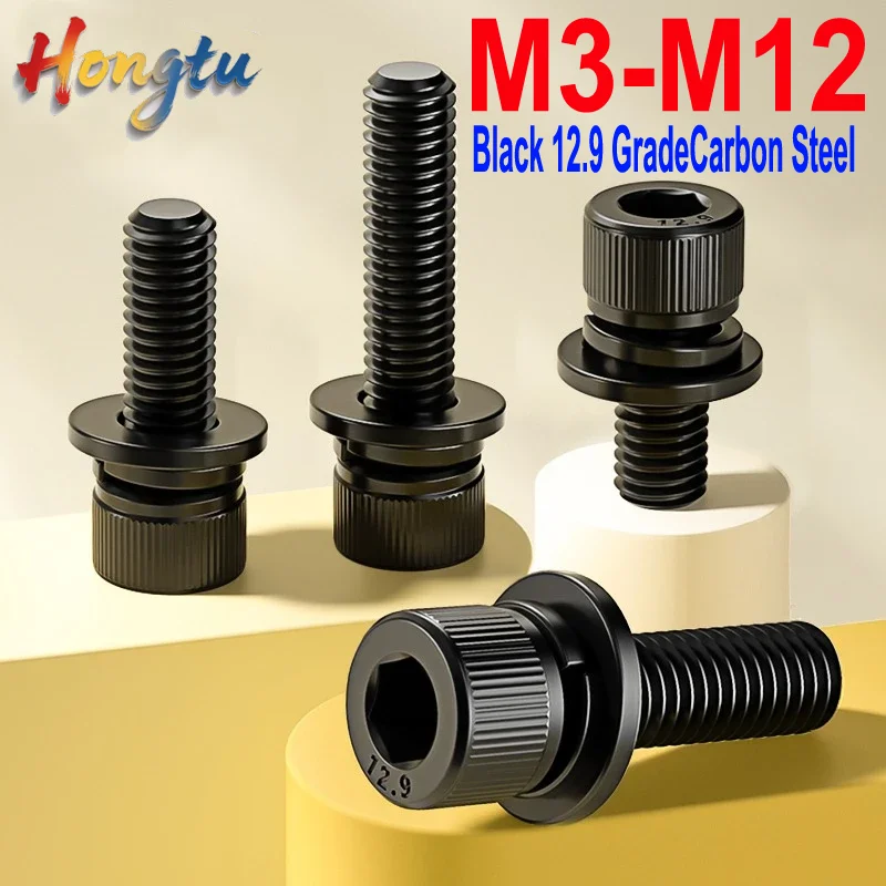 Black 12.9 Grade Carbon Steel Hex Socket Head Cap Set Allen Screw Flat Spring Washer Screws Bolt Washers M3 M4 M5 M6 M8 M10 M12
Black 12.9 Grade Carbon Steel Hex Socket Head Cap Set Allen Screw Flat Spring Washer Screws Bolt Washers M3 M4 M5 M6 M8 M10 M12