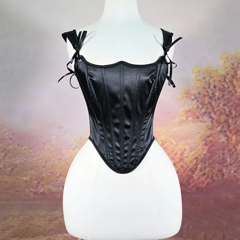 Women's Satin Overbust Corset Tops Solid Color Lace Up Corsets and Bustiers with Shoulder Strap Plus Size Body Shaper Lingerie
Women's Satin Overbust Corset Tops Solid Color Lace Up Corsets and Bustiers with Shoulder Strap Plus Size Body Shaper Lingerie