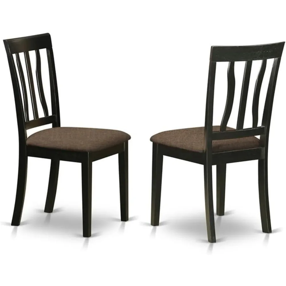 ANC-BLK-C Antique Dining Chairs - Linen Fabric Upholstered Wood Chairs, Set of 2, Black
ANC-BLK-C Antique Dining Chairs - Linen Fabric Upholstered Wood Chairs, Set of 2, Black