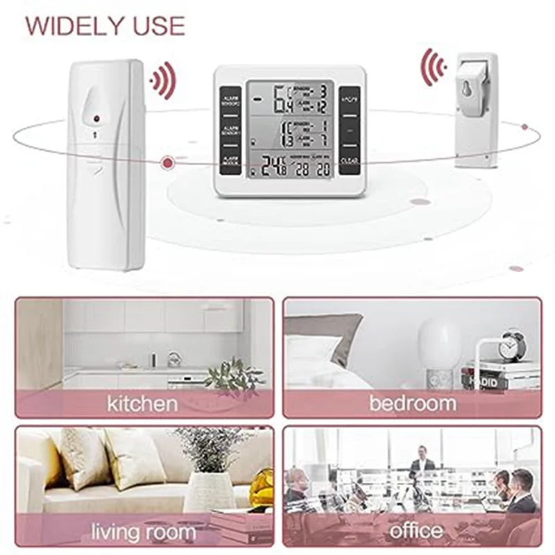 【Today-Only!】Wireless Refrigerator Thermometer Digital Freezer Thermometer Temperature Monitor with 2 Sensors for Indoor Outdoor
【Today-Only!】Wireless Refrigerator Thermometer Digital Freezer Thermometer Temperature Monitor with 2 Sensors for Indoor Outdoor