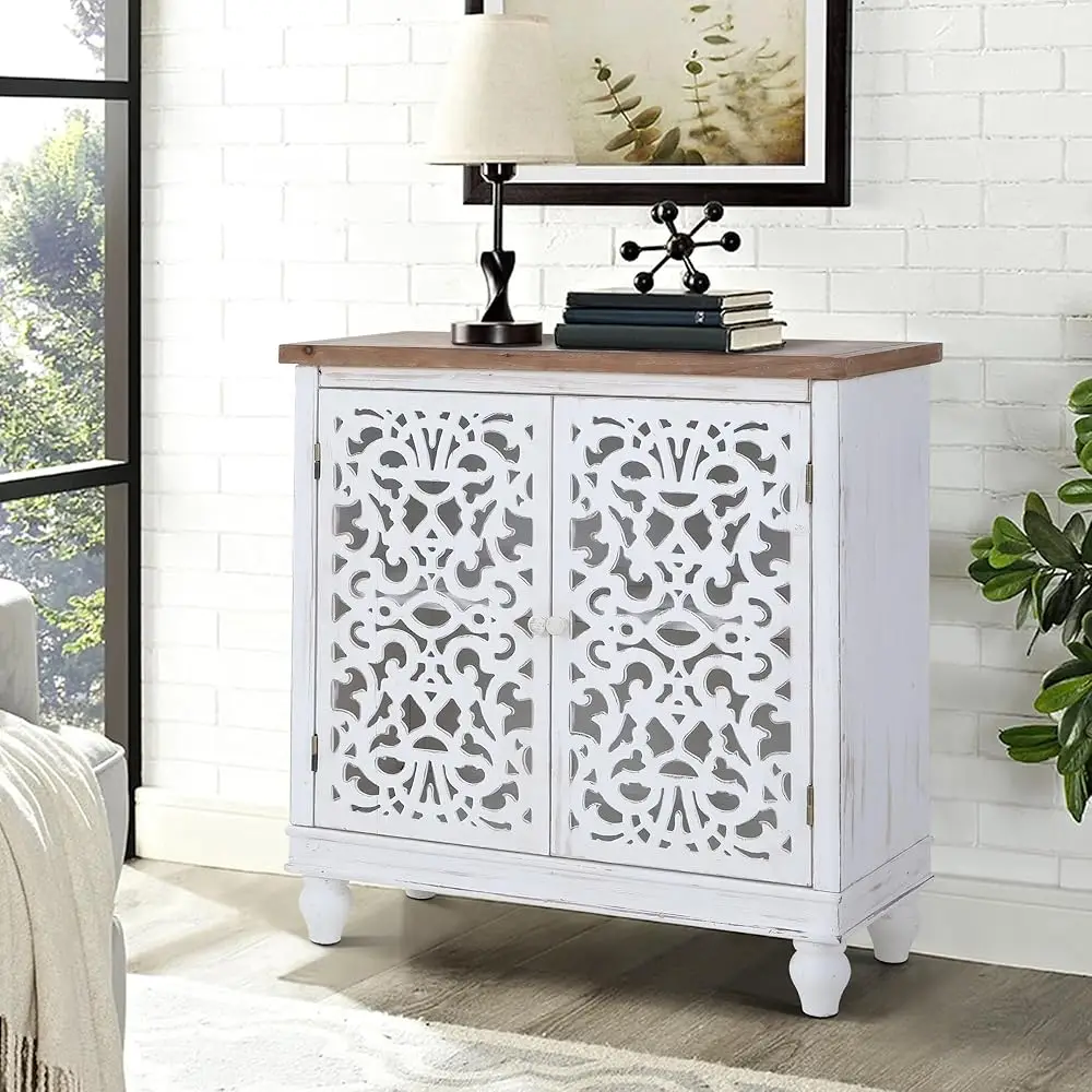 White Accent Cabinet With 2 Doors, Farmhouse Distressed Storage Cabinet Solid Wood Legs Kitchen Buffet Cabinet With Storage For
White Accent Cabinet With 2 Doors, Farmhouse Distressed Storage Cabinet Solid Wood Legs Kitchen Buffet Cabinet With Storage For