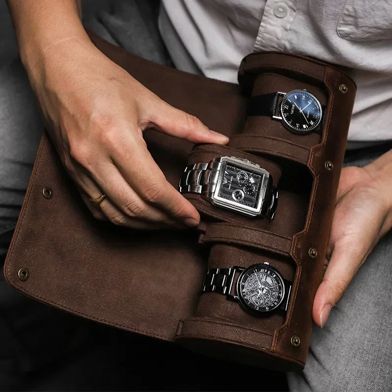 Retro 3 Slots Watch Box Organizer For Men Watch Gift Box Leather Case Watch Roll Travel Display Storage Box with Slid in Out
Retro 3 Slots Watch Box Organizer For Men Watch Gift Box Leather Case Watch Roll Travel Display Storage Box with Slid in Out